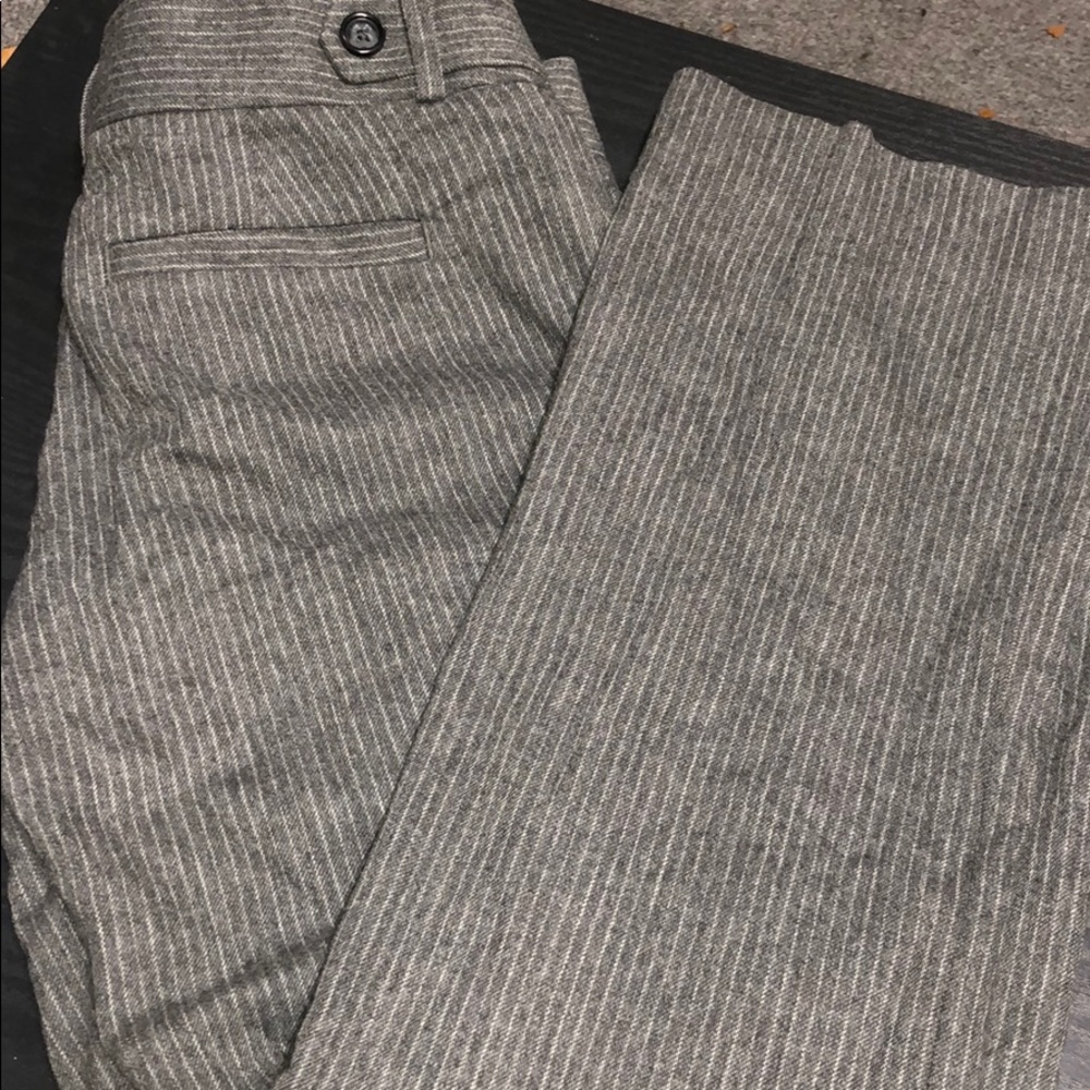 Grey pinstriped Banana Republic dress pants